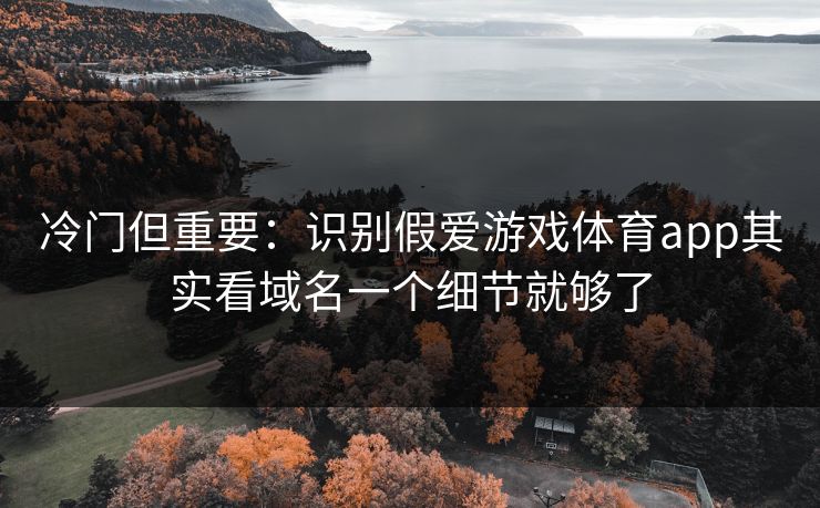 冷门但重要:识别假爱游戏体育app其实看域名一个细节就够了 冷门但重要:识别假爱游戏体育app其实看域名一个细节就够了