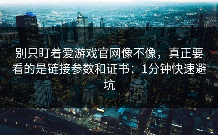 别只盯着爱游戏官网像不像，真正要看的是链接参数和证书：1分钟快速避坑