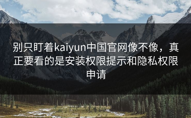 别只盯着kaiyun中国官网像不像，真正要看的是安装权限提示和隐私权限申请