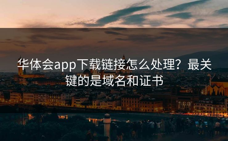 华体会app下载链接怎么处理？最关键的是域名和证书
